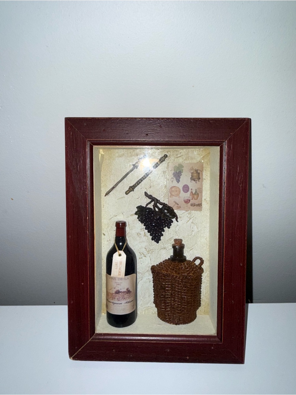 Vintage Wine Theme Shadow Box.